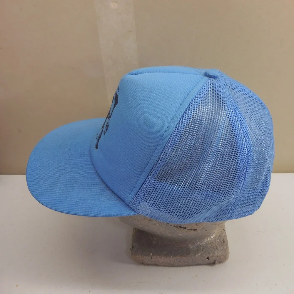 Vintage JanSport HP 84 LA Olympics Win With Teamwork‎ Trucker Hat Blue Snapback